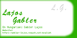 lajos gabler business card